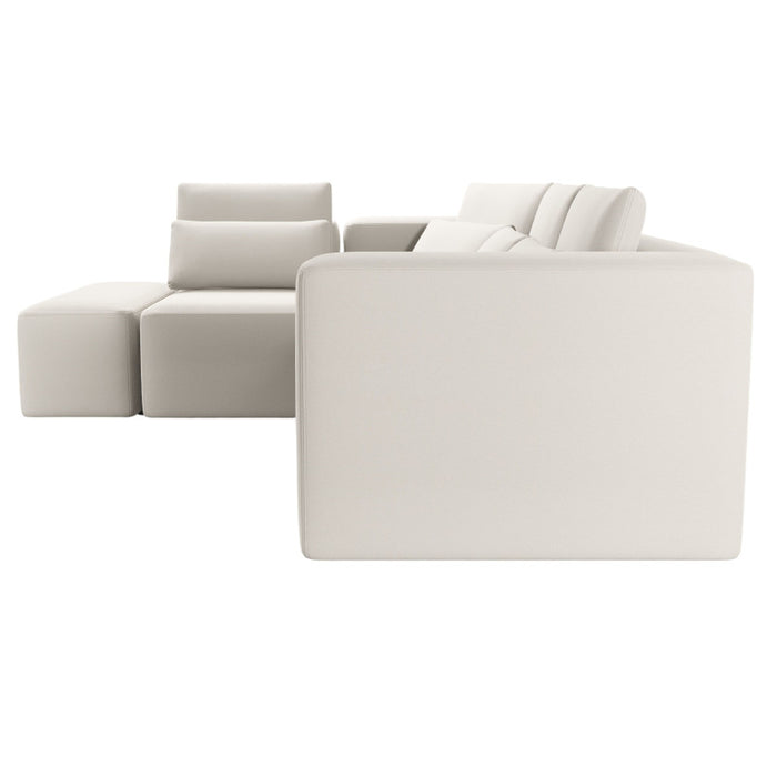 Large corner sofa FLEXI with sleeping function DL and bedding container