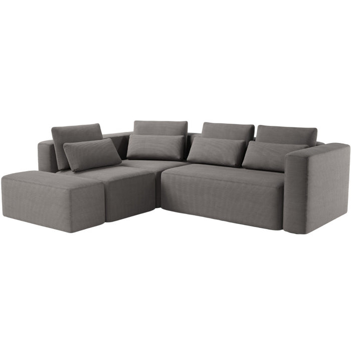 Large corner sofa FLEXI with sleeping function DL and bedding container