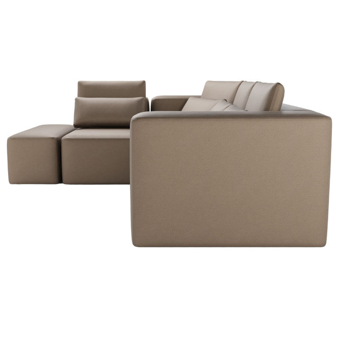 Large corner sofa FLEXI with sleeping function DL and bedding container