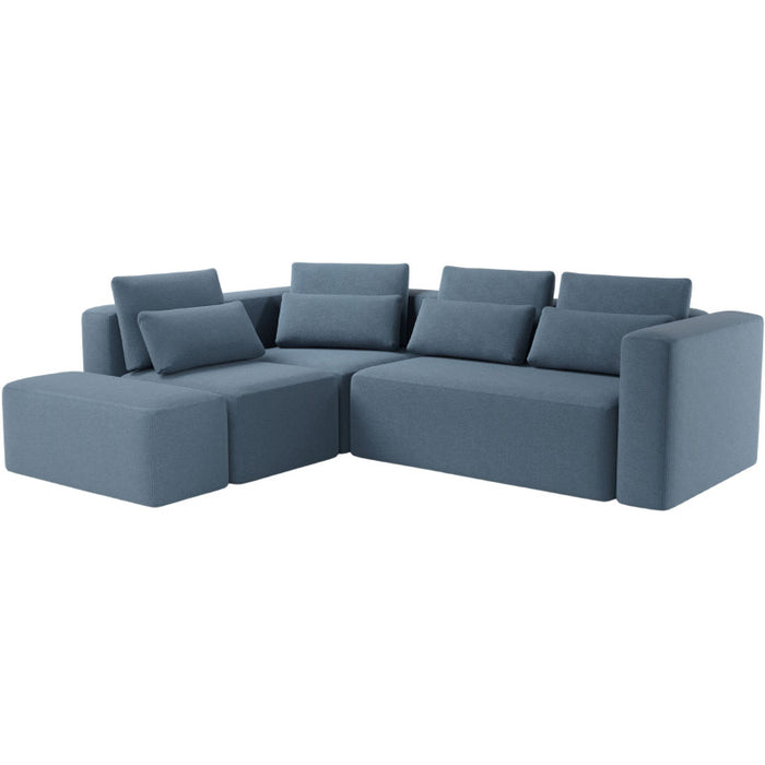 Large corner sofa FLEXI with sleeping function DL and bedding container