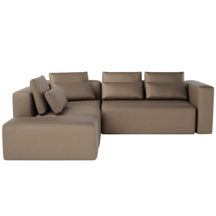 Large corner sofa FLEXI with sleeping function DL and bedding container