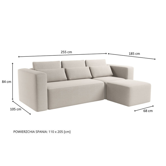 FLEXI corner sofa with DL sleeping function and bedding container