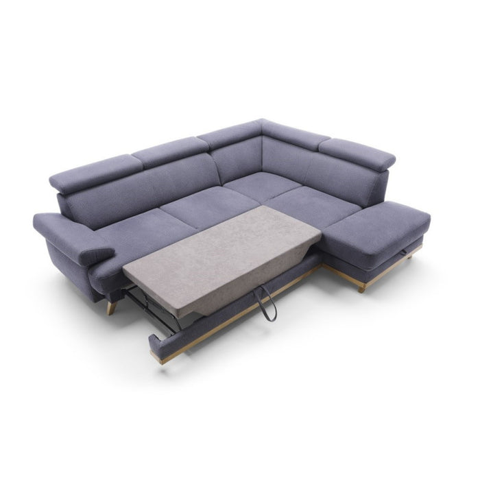 MEMO corner sofa bed with storage and movable headrests