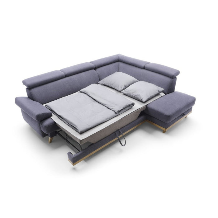 MEMO corner sofa bed with storage and movable headrests