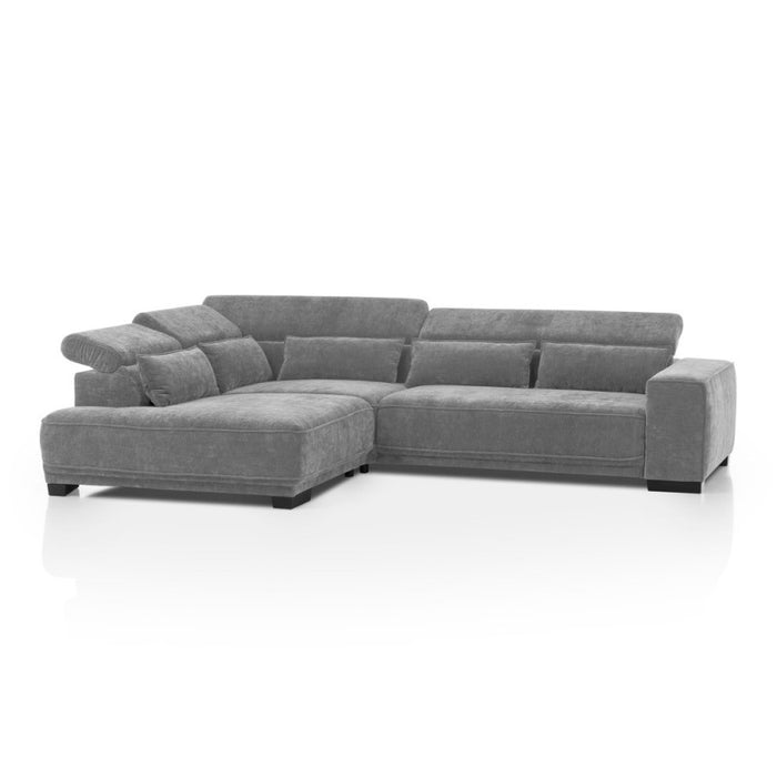 PULA corner sofa bed with movable headrests and a container 