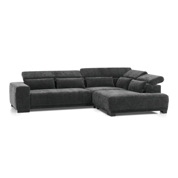 PULA corner sofa bed with movable headrests and a container 