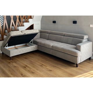 Narożnik SISTO rozkładany z pojemnikiem i ruchomymi zagłówkami