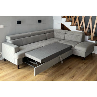 Narożnik SISTO rozkładany z pojemnikiem i ruchomymi zagłówkami