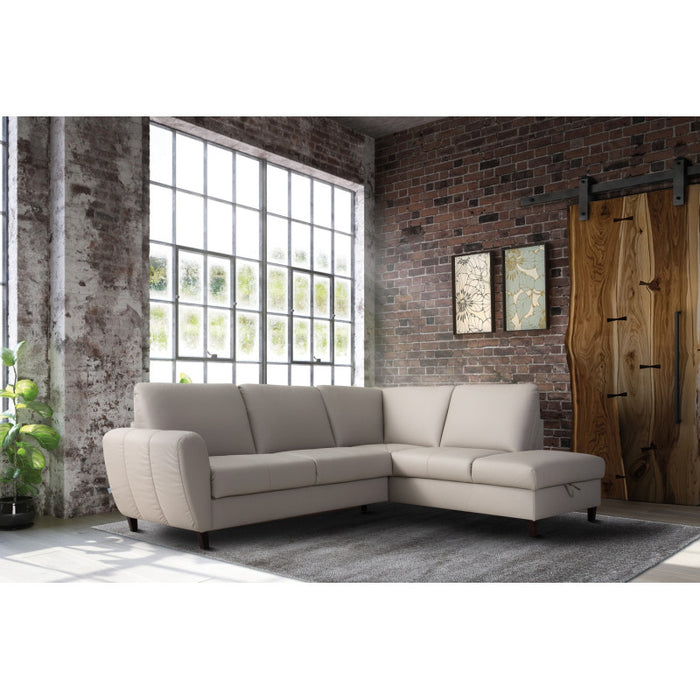 Modern corner sofa TRES for the living room on wooden legs