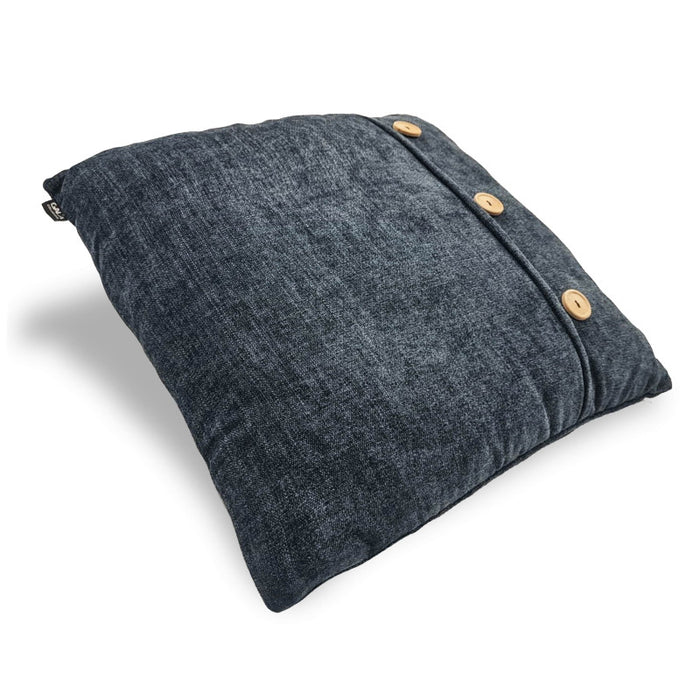 Good Night decorative pillow with wooden buttons 45x45 cm