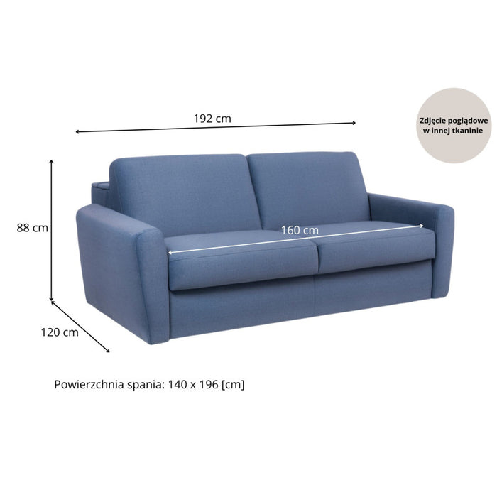 DOLLY 2.5 seater sofa with sleeping function, Italian frame, 140 cm mattress and container