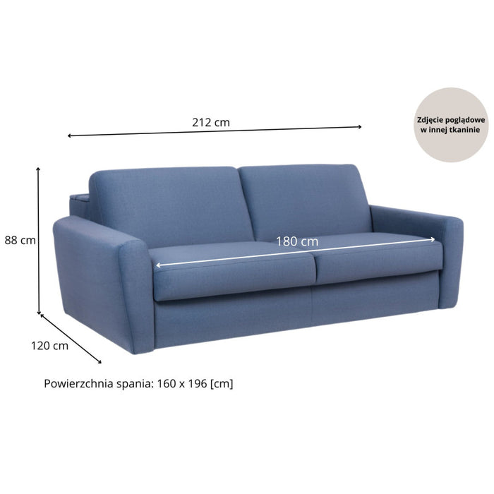 DOLLY 3-seater sofa with sleeping function, Italian frame, 160 cm mattress and container