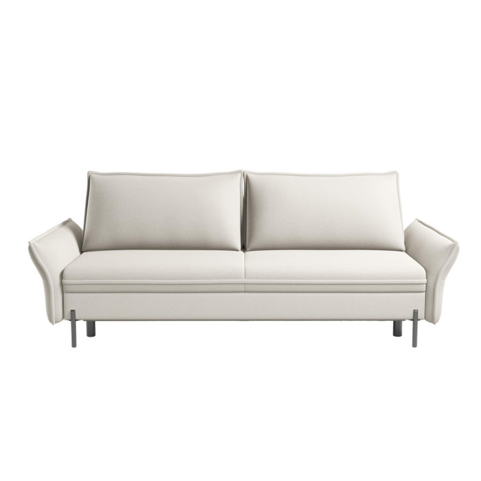 Sofa NEXO z funkcją spania DL oraz pojemnikiem na czarnych metalowych nóżkach