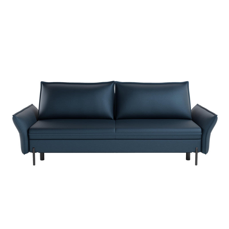 Sofa NEXO z funkcją spania DL oraz pojemnikiem na czarnych metalowych nóżkach