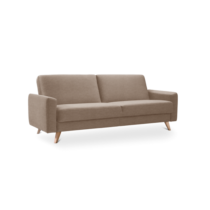 SAMSO sofa bed with storage on wooden legs