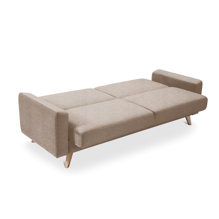 SAMSO sofa bed with storage on wooden legs