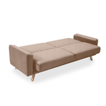 SAMSO sofa bed with storage on wooden legs