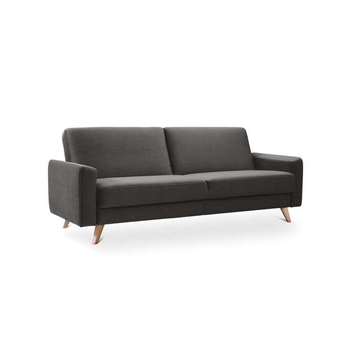 SAMSO sofa bed with storage on wooden legs