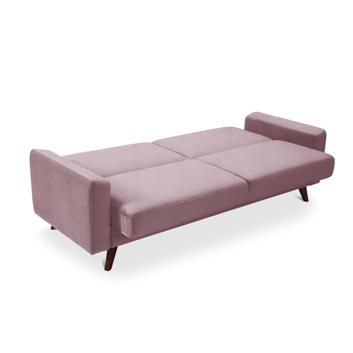 SAMSO sofa bed with storage on wooden legs