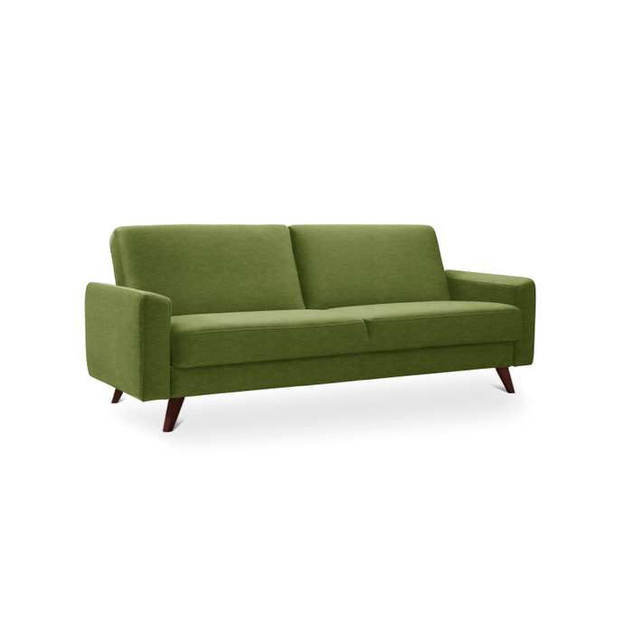 SAMSO sofa bed with storage on wooden legs