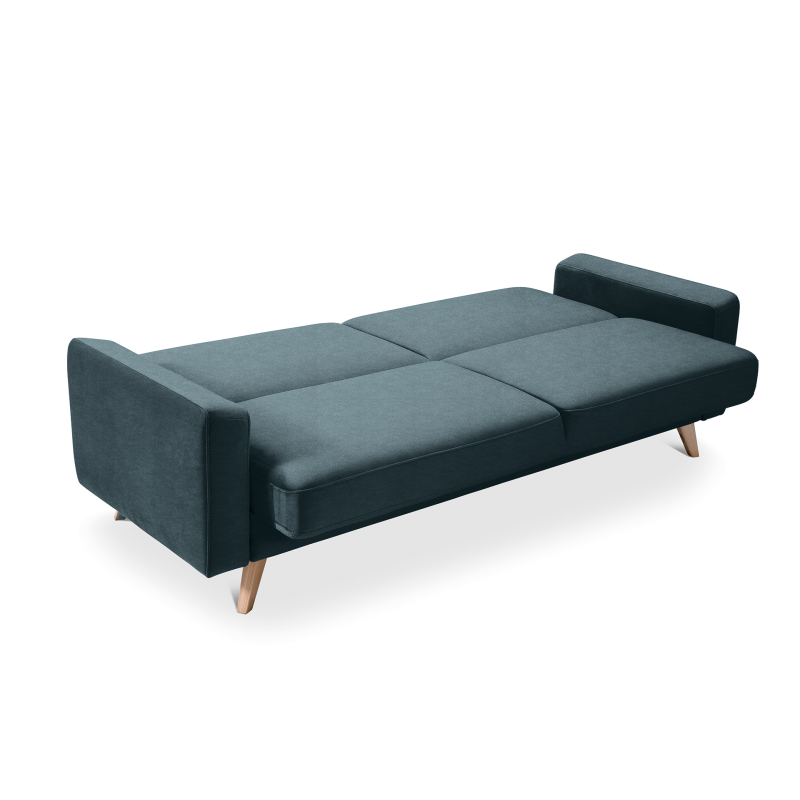 SAMSO sofa bed with storage on wooden legs