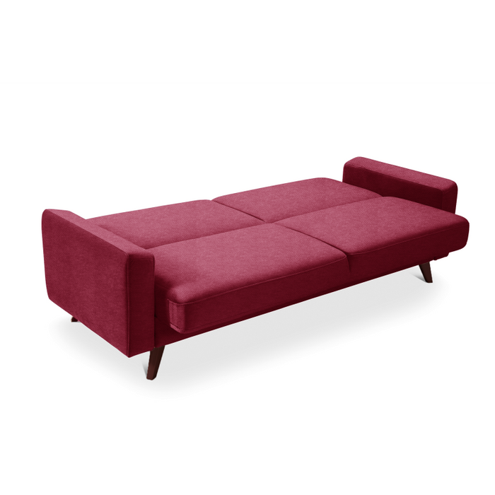 SAMSO sofa bed with storage on wooden legs