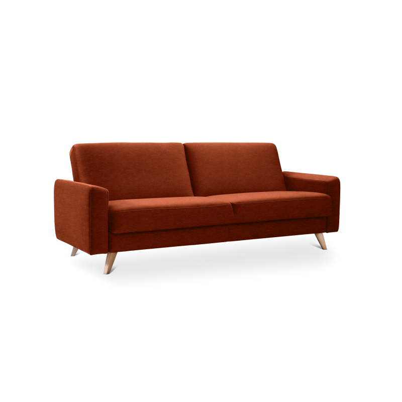 SAMSO sofa bed with storage on wooden legs