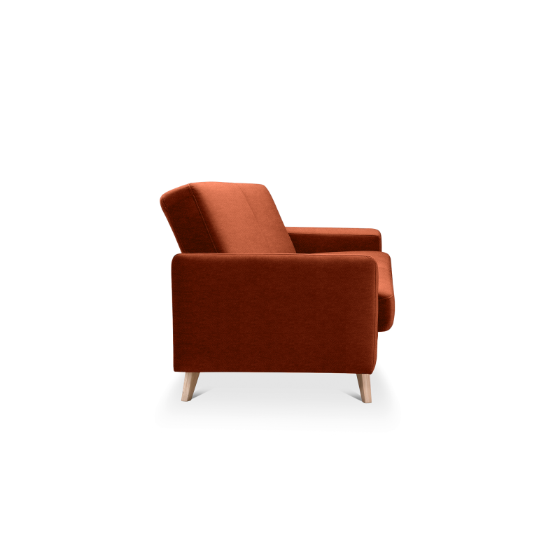 SAMSO sofa bed with storage on wooden legs