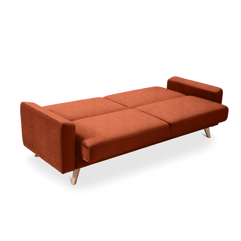 SAMSO sofa bed with storage on wooden legs