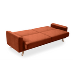 SAMSO sofa bed with storage on wooden legs