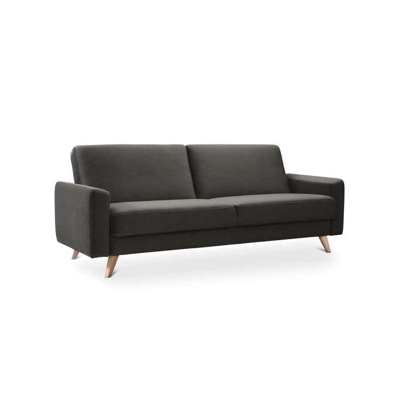 SAMSO sofa bed with storage on wooden legs