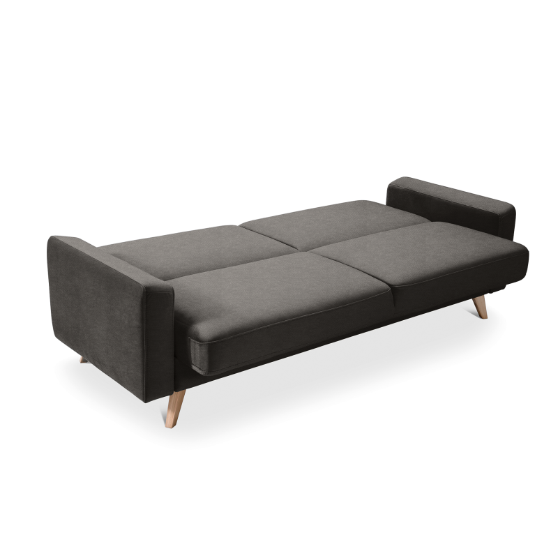 SAMSO sofa bed with storage on wooden legs