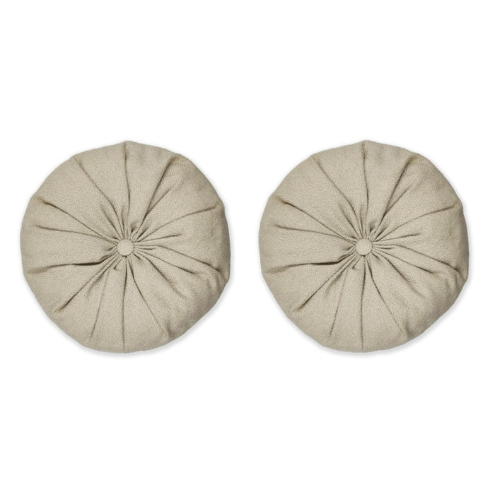 Set of 2x round Button cushions diameter 35 cm