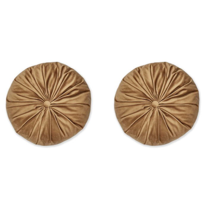 Set of 2x round Button cushions diameter 35 cm