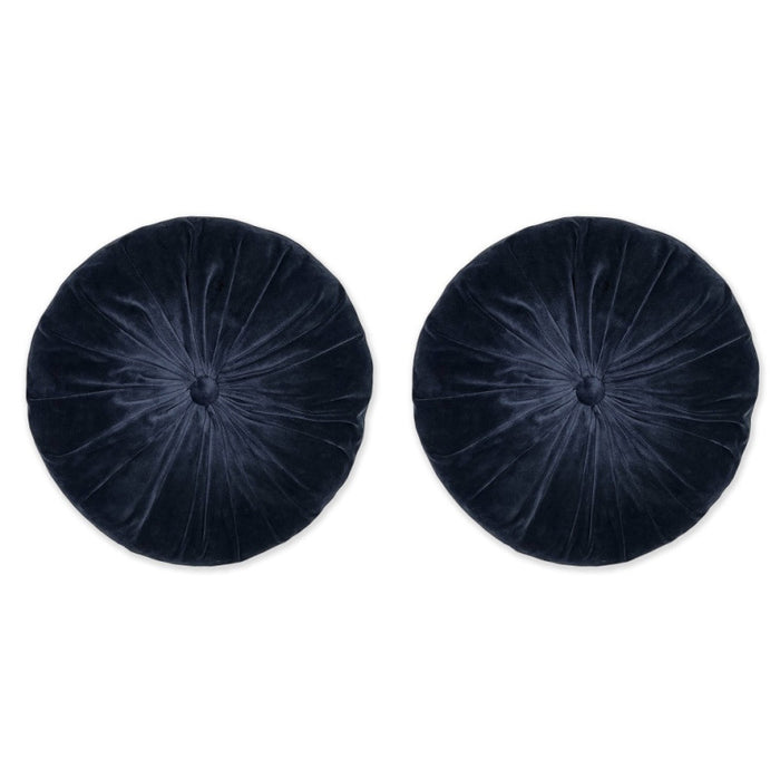 Set of 2x round Button cushions diameter 35 cm