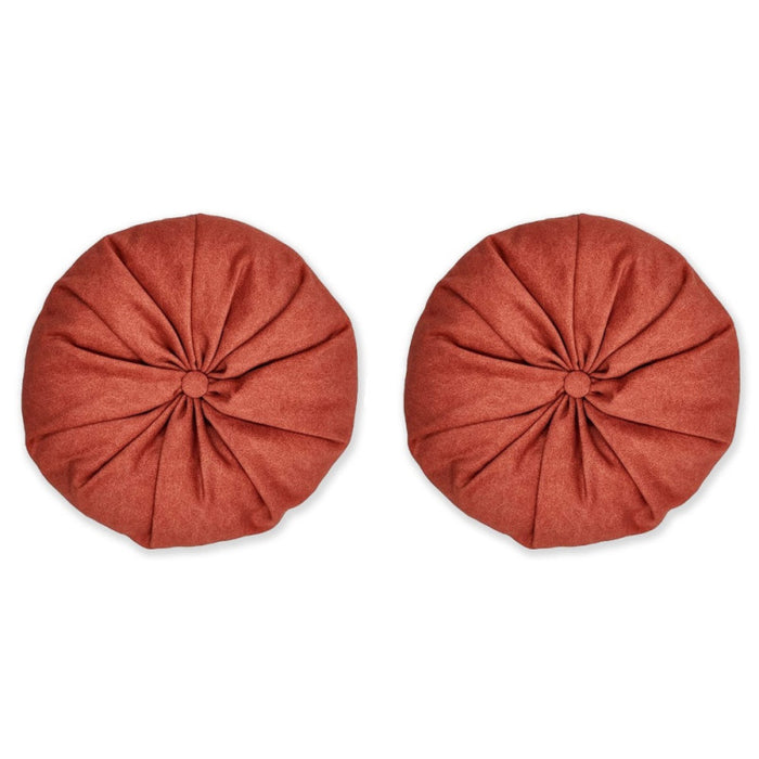 Set of 2x round Button cushions diameter 35 cm