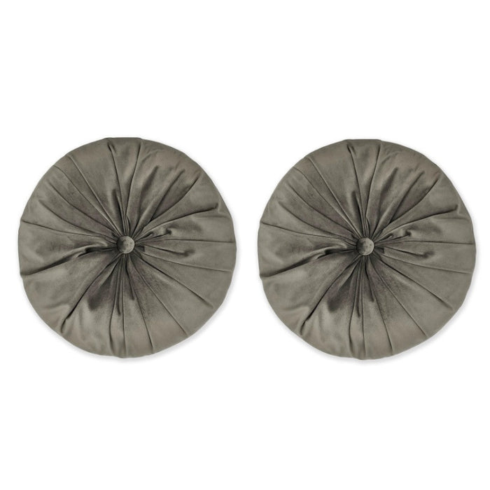 Set of 2x round Button cushions diameter 35 cm