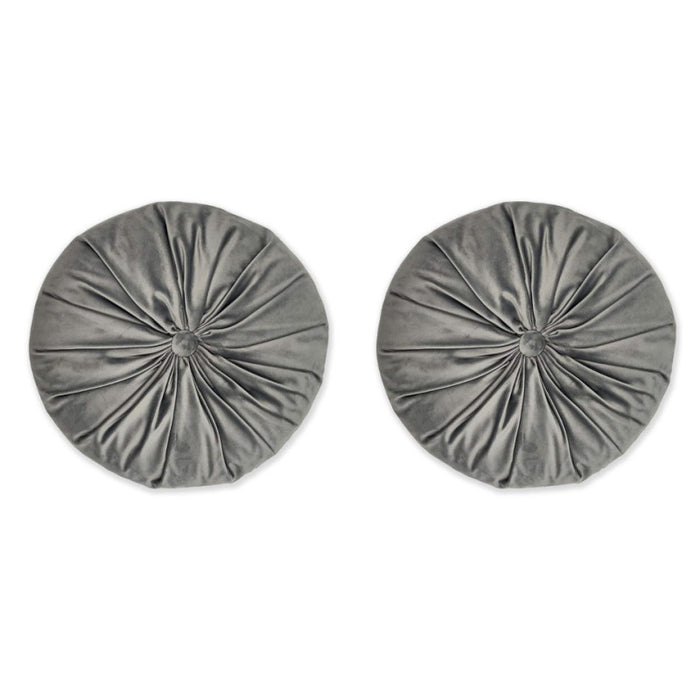 Set of 2x round Button cushions diameter 35 cm