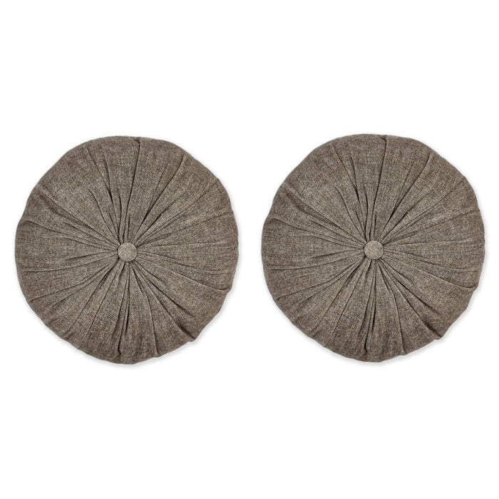 Set of 2x round Button cushions diameter 35 cm