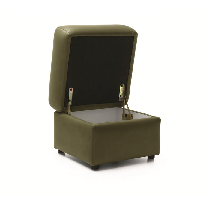 VOSS wing armchair quilted on wooden legs