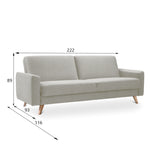 Sofa SAMSO rozkładana z pojemnikiem na wysokich nóżkach