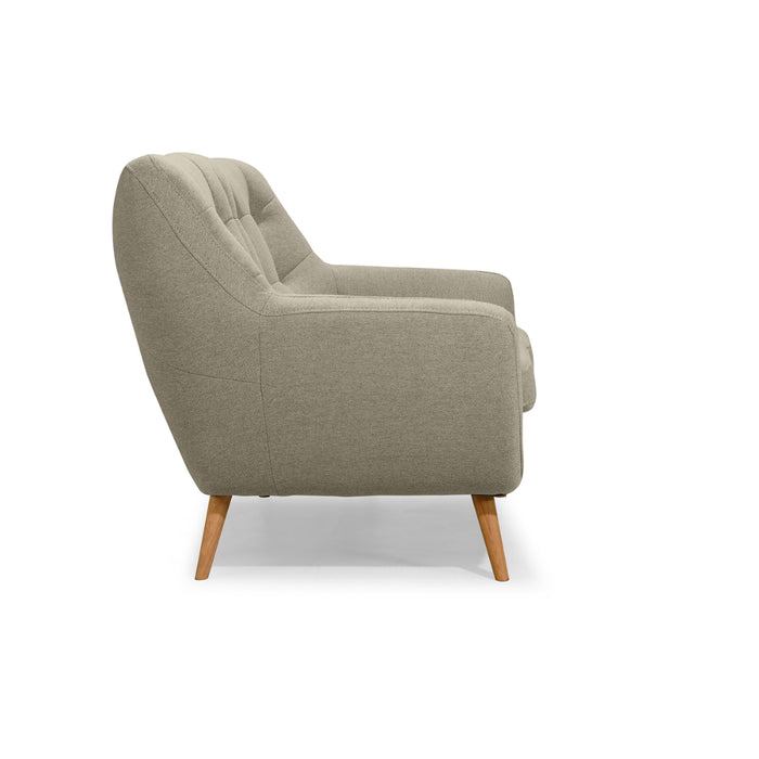 Sofa NORDI 2-osobowa pikowana na drewnianych nóżkach