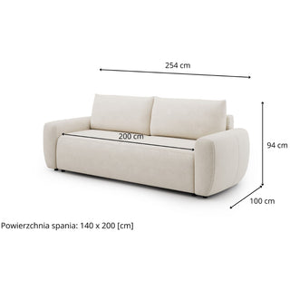 Sofa SHAGGY z funkcją spania i pojemnikiem
