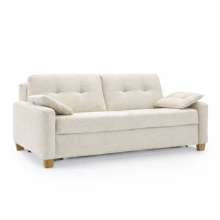 Sofa AURA 3 osobowa stelaż włoski PRO z materacem 160 cm z pojemnikiem na drewnianych nóżkach