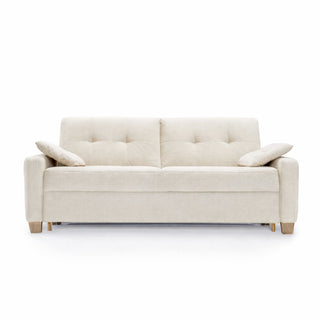 Sofa AURA 3 osobowa stelaż włoski PRO z materacem 160 cm z pojemnikiem na drewnianych nóżkach