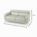 Sofa CAPELLA 2 osobowa wypoczynkowa z ruchomymi zagłówkami na metalowych nóżkach