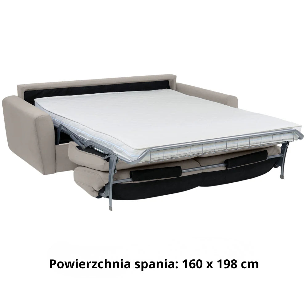 Sofa DOLLY 3 osobowa z funkcją spania stelaż włoski z materacem 160 cm