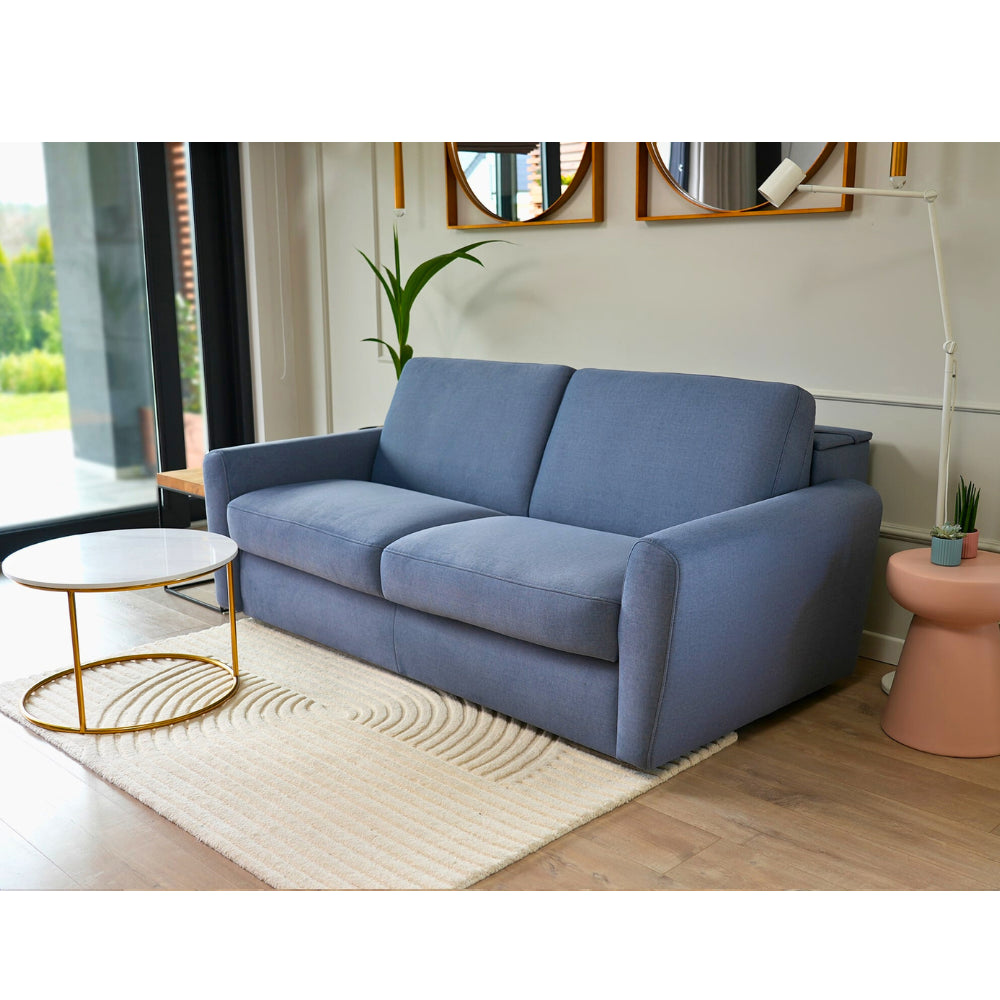 Sofa DOLLY 3 osobowa z funkcją spania stelaż włoski z materacem 160 cm i pojemnikiem