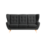 Sofa LAHTI 3-osobowa pikowana na drewnianych nóżkach