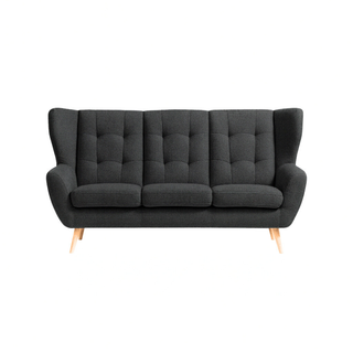 Sofa LAHTI 3-osobowa pikowana na drewnianych nóżkach